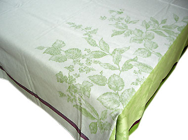 French Jacquard tablecloth, Teflon (Nature. green) - Click Image to Close
